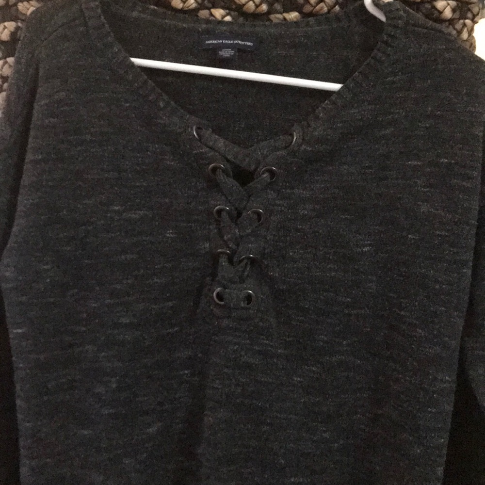 American Eagle Lace-Up Sweater